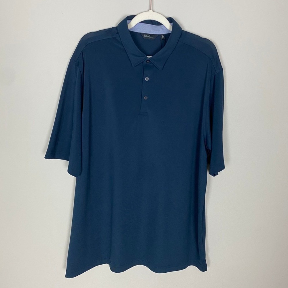 Walter Hagen Eleven Polo Shirt Golf Men XL‎ Navy Blue HydroDri UPF 30+